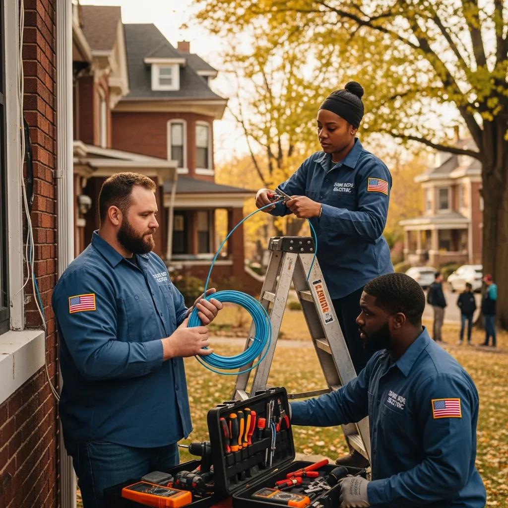 Veteran-owned electrician team engaged in community service in Kansas City